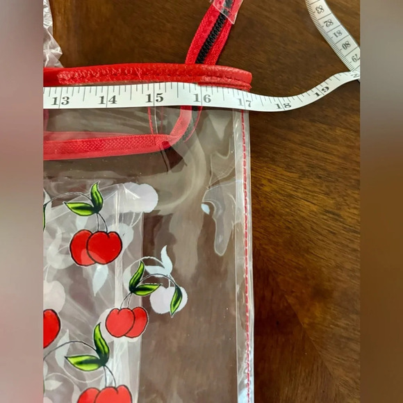 NWT Ed Hardy Y2K Brand PVC Clear Large Two Sided Cherry Print Tote - Picture 7 of 10